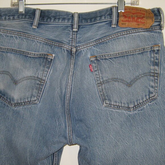 Vintage Levis Men's 501Jeans Button Fly Distressed 40W 38L (actual 39W 33.5L) - Picture 2 of 9
